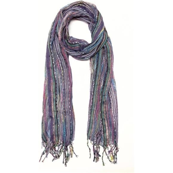 Womens Multi Color Scarf Lightweight Shawl Head Neck Wrap Boho Fashion Accessory - Picture 7 of 7